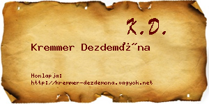 Kremmer Dezdemóna névjegykártya